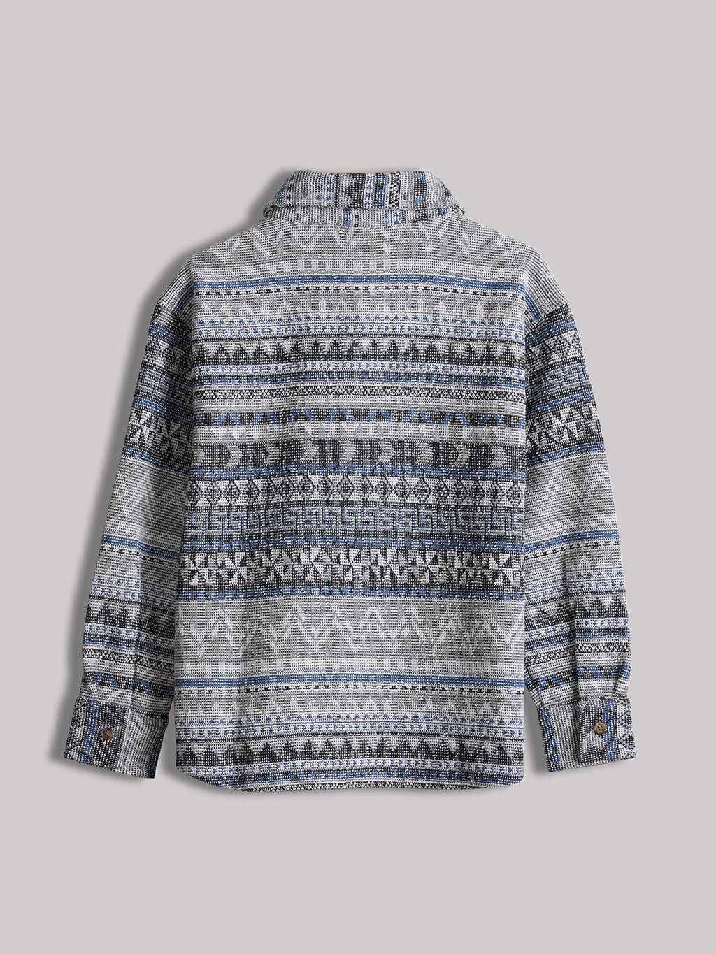 Lil Tomatoes Jacquard Full Sleeves Multi Stripes Shirt-GREY