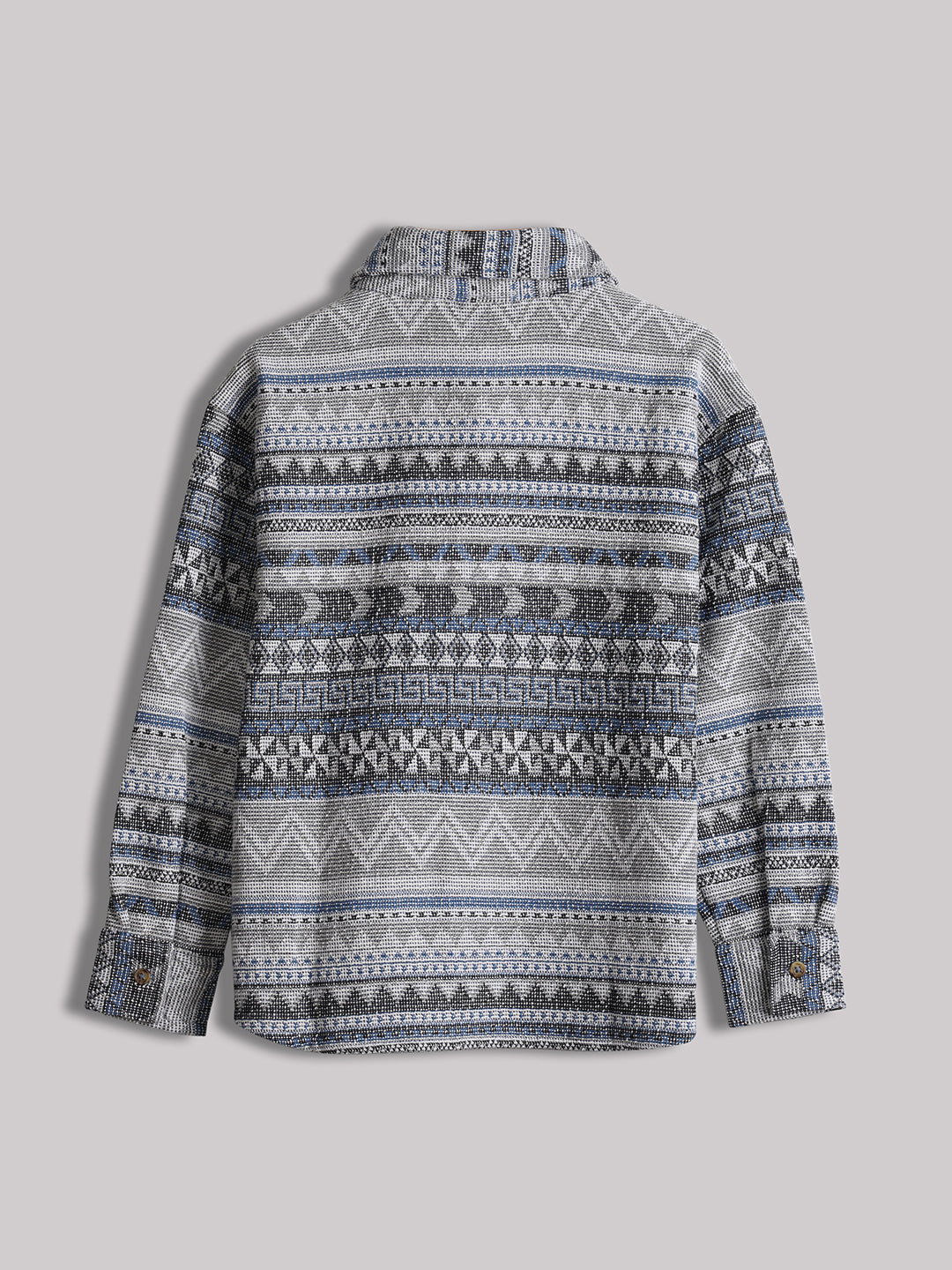Lil Tomatoes Jacquard Full Sleeves Multi Stripes Shirt-GREY