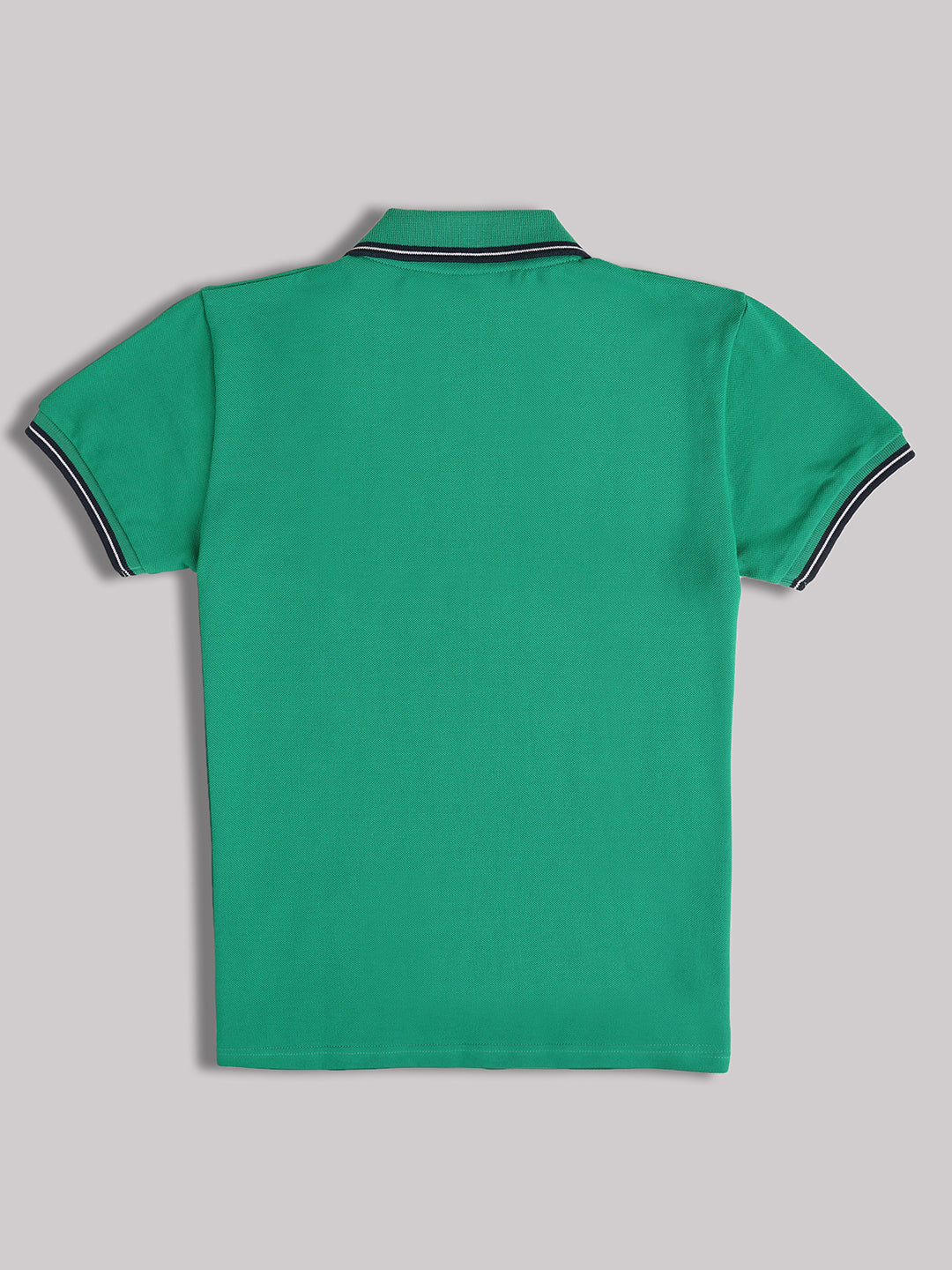 Lil Tomatoes Cotton Half Sleeves Solid Polo T-shirt-GREEN