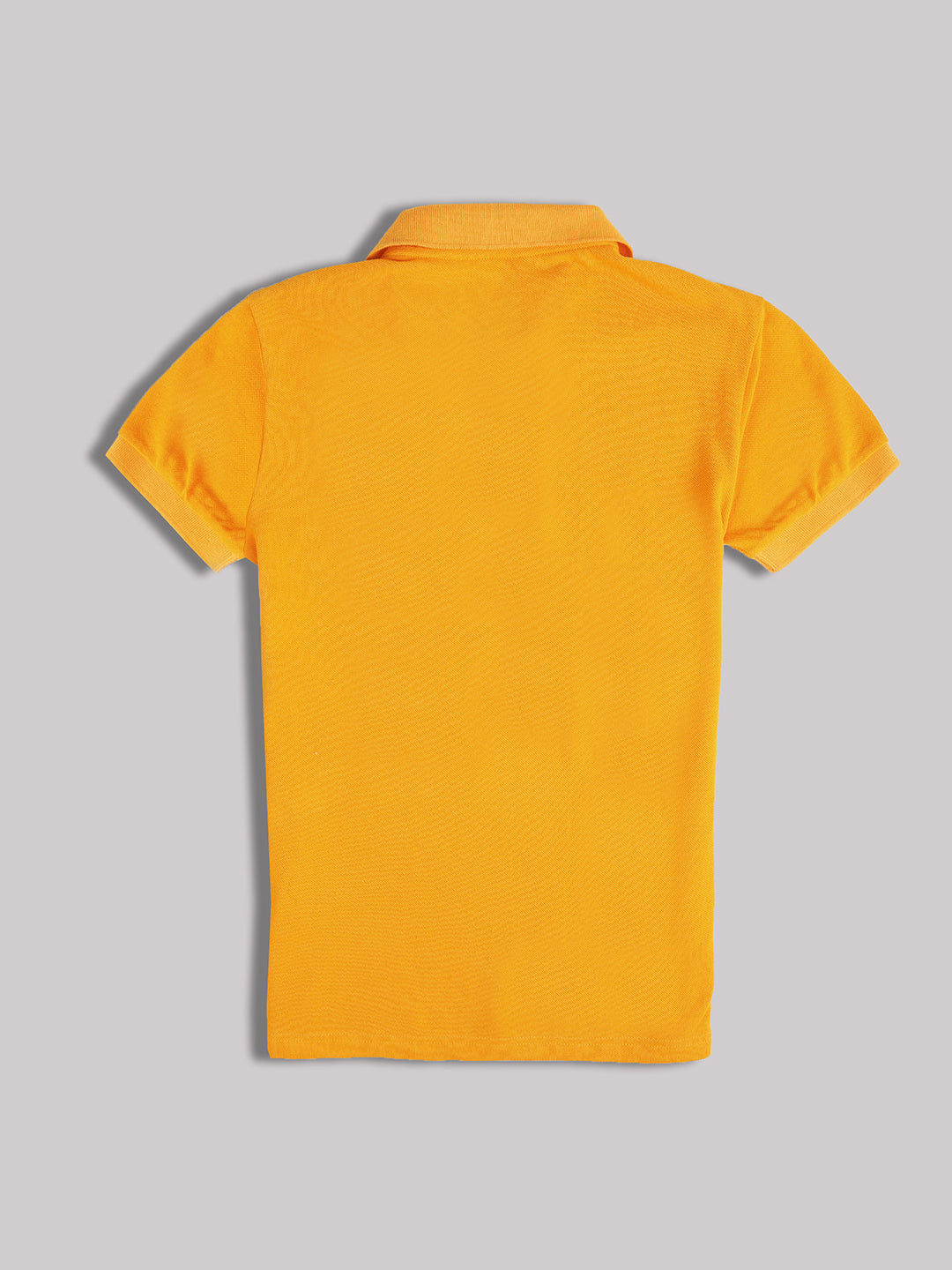 Lil Tomatoes Cotton Half Sleeves Striped Polo T-shirt-MUSTARD