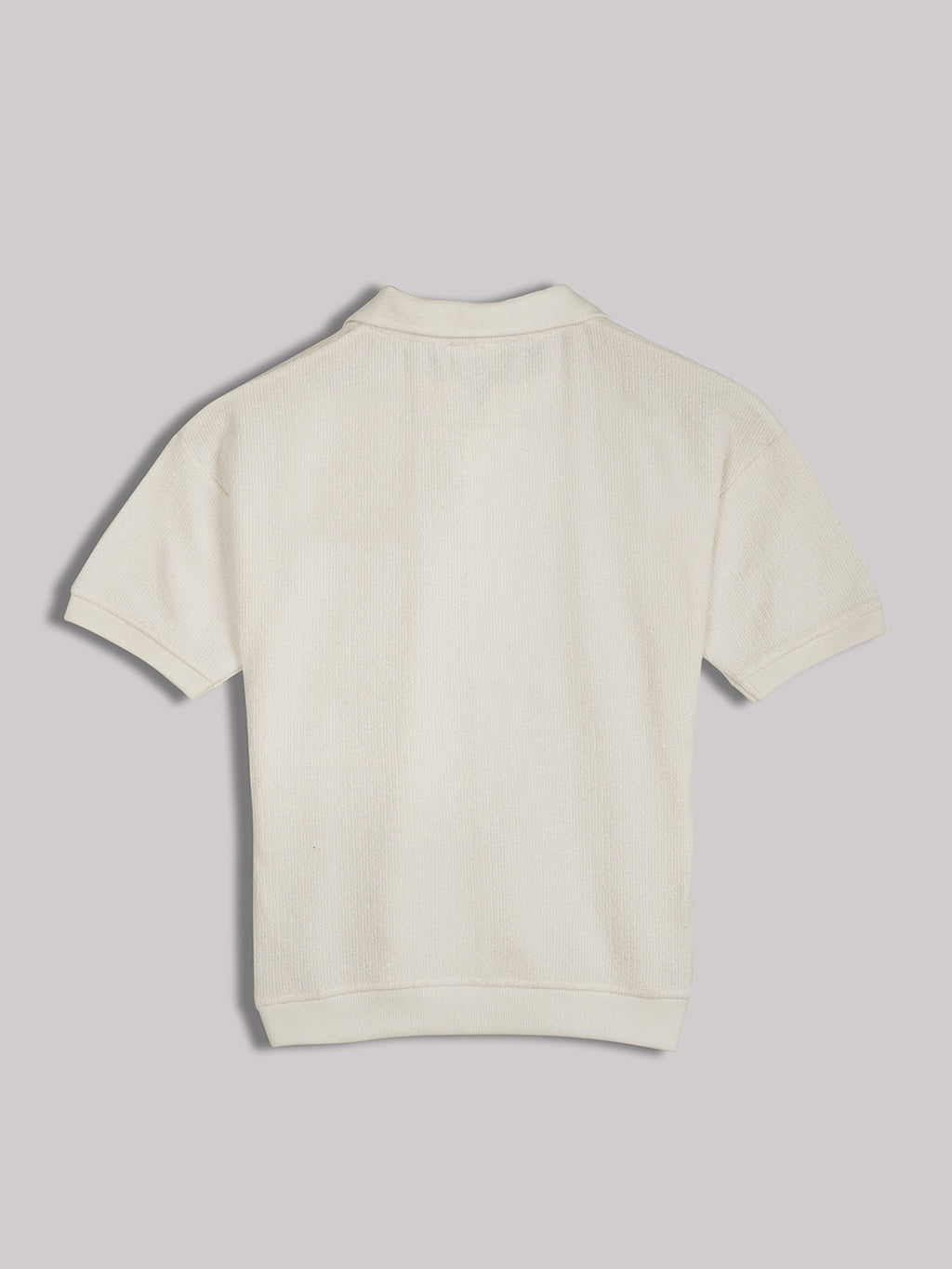 Lil Tomatoes Cotton Half Sleeves Solid Polo T-shirt-OFFWHITE