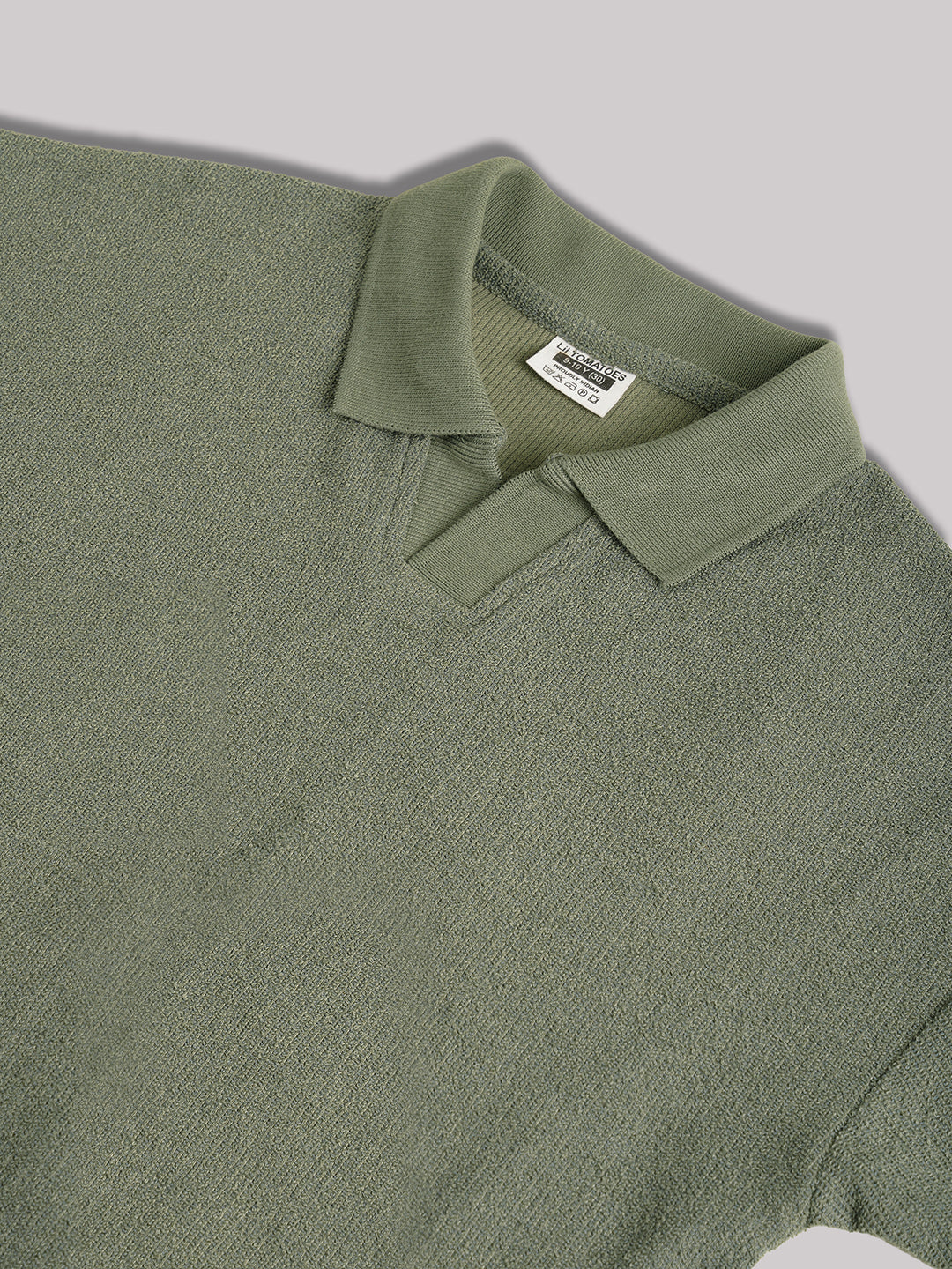 Lil Tomatoes  Cotton Half Sleeves Solid Polo T-shirt-OILGREEN