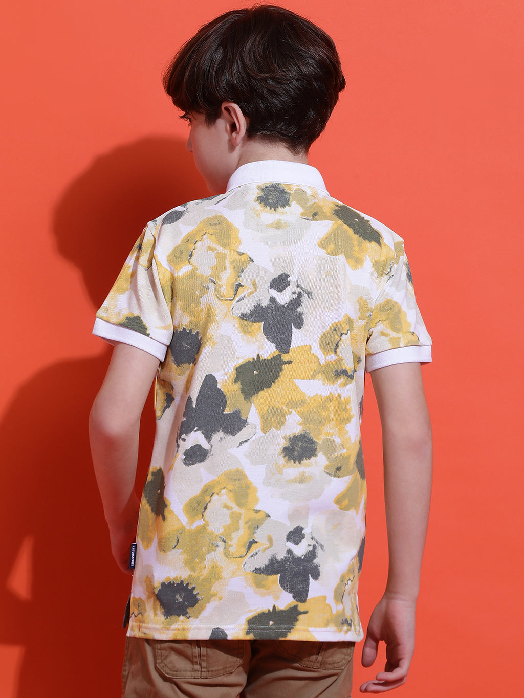 Lil Tomatoes Boys Cotton Polo T-shirt-Mustard