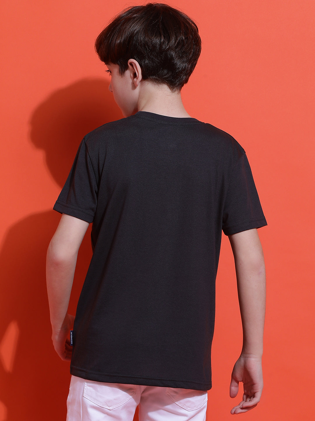 Lil Tomatoes Boys Cotton T-shirt-Charcoal
