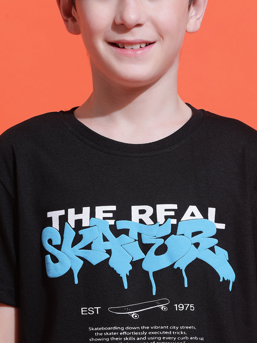 Lil Tomatoes Boys Cotton T-shirt-Black