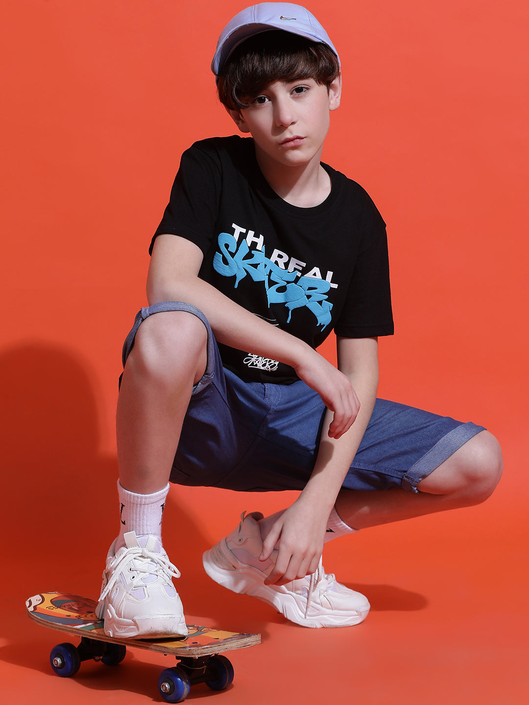 Lil Tomatoes Boys Cotton T-shirt-Black