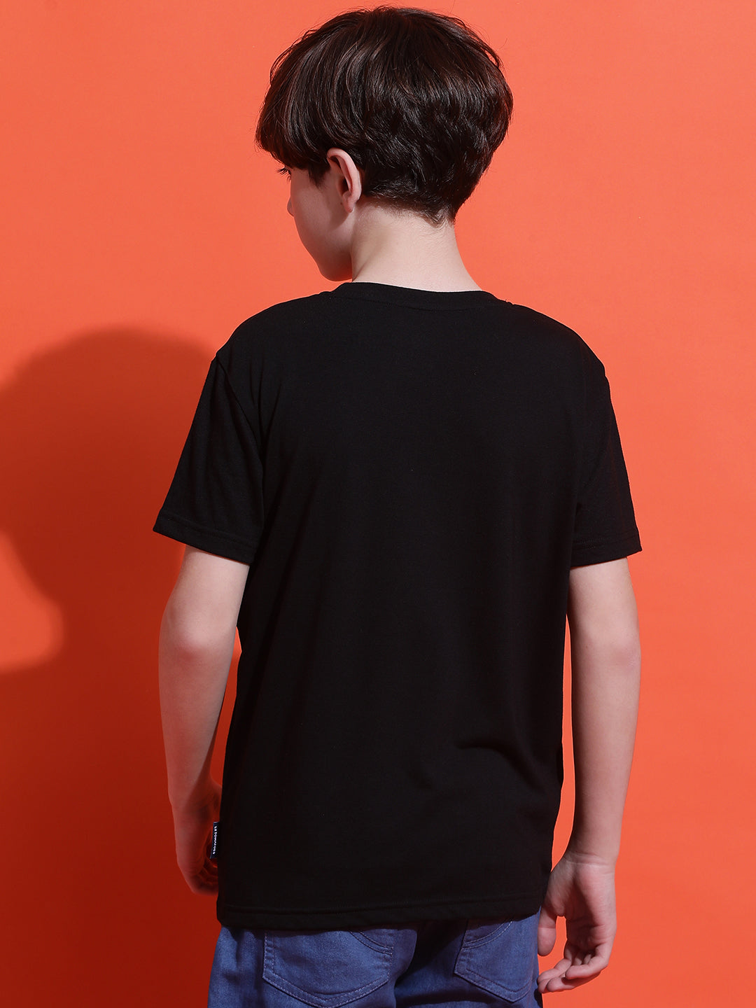 Lil Tomatoes Boys Cotton T-shirt-Black