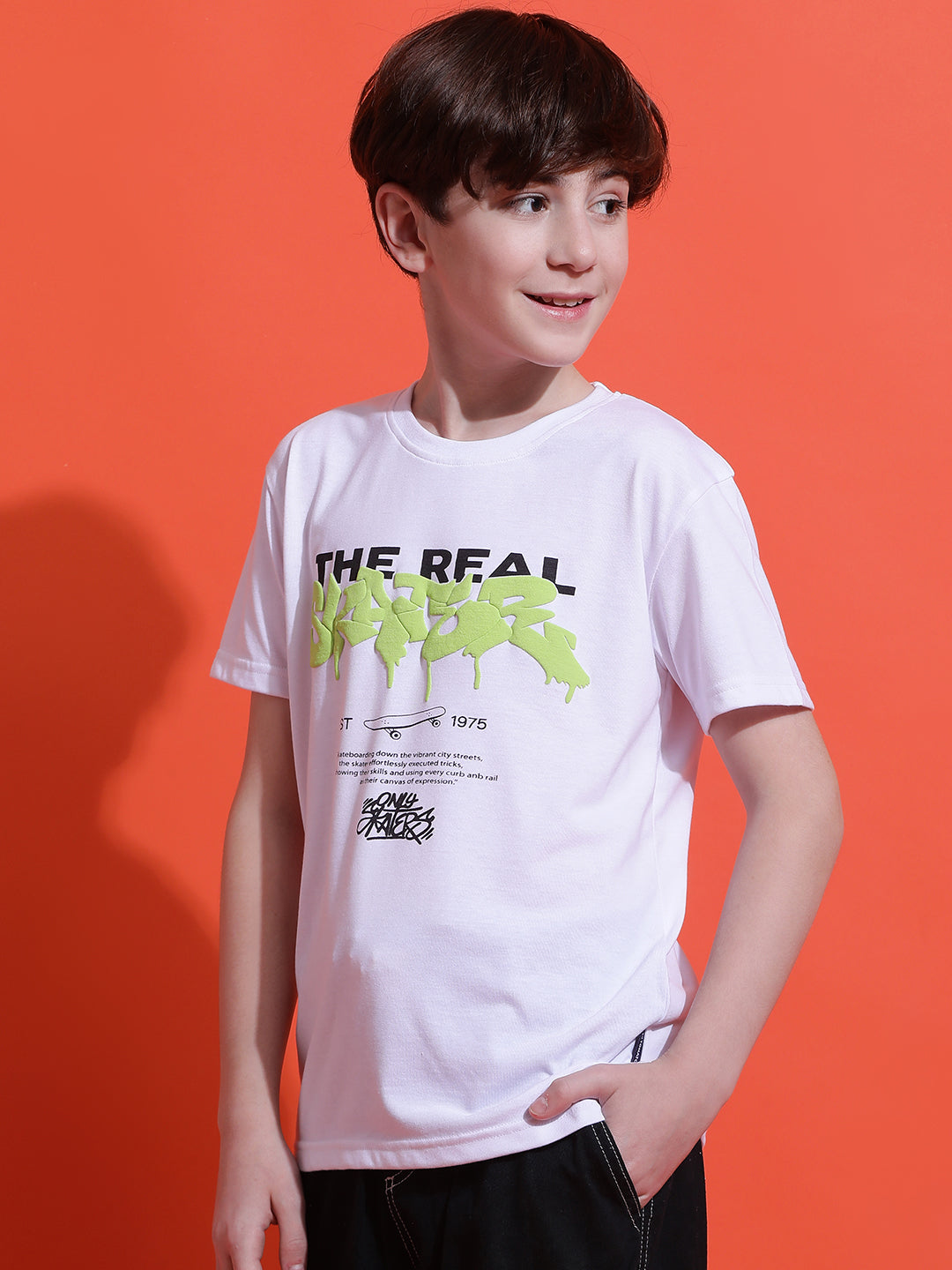 Lil Tomatoes Boys Cotton T-shirt-White