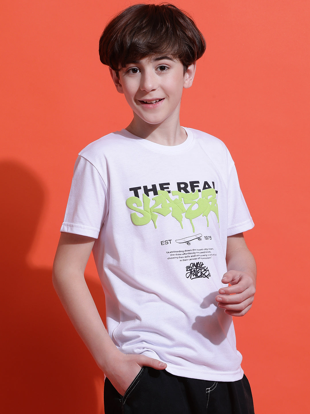 Lil Tomatoes Boys Cotton T-shirt-White