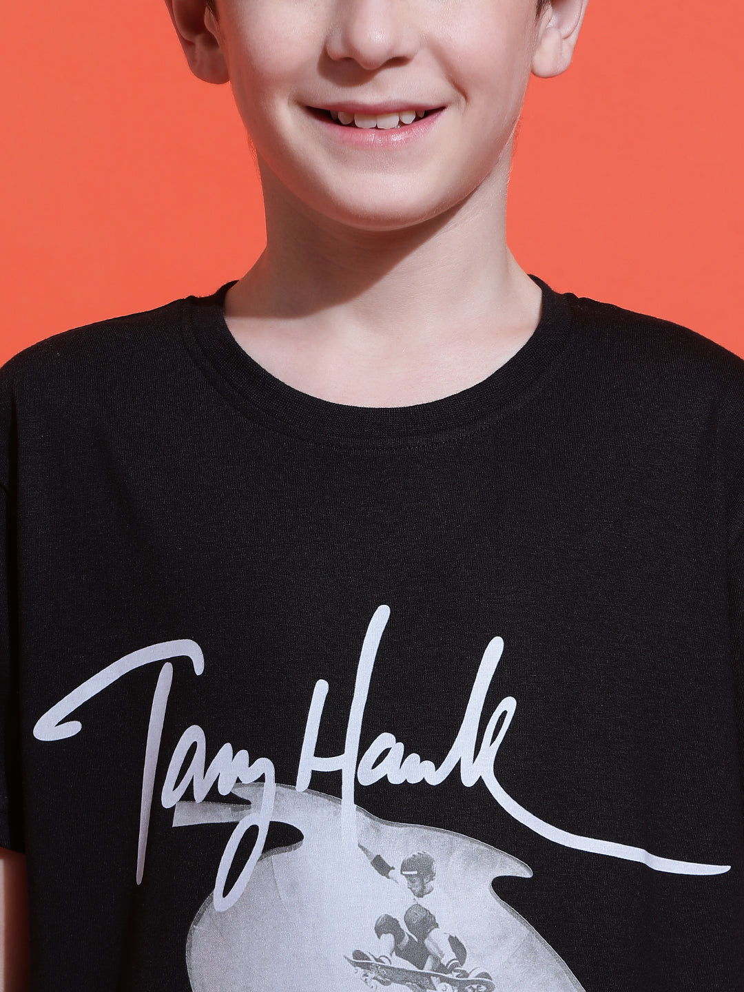 Lil Tomatoes Boys Cotton T-shirt-Black