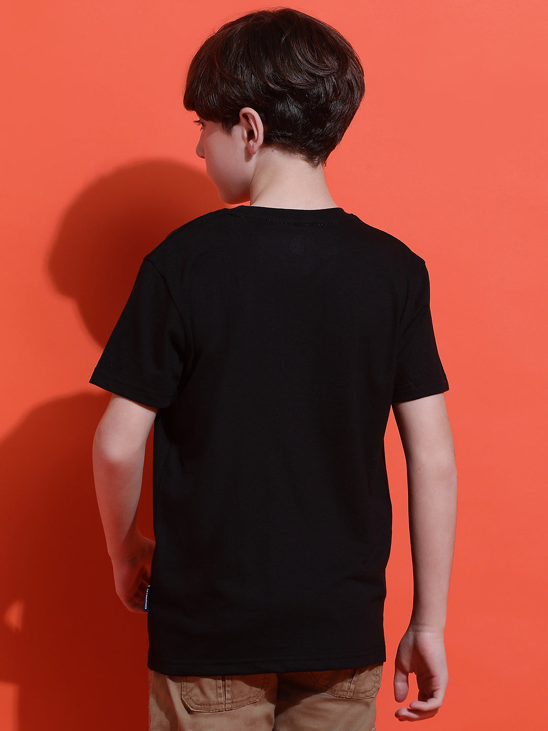 Lil Tomatoes Boys Cotton T-shirt-Black