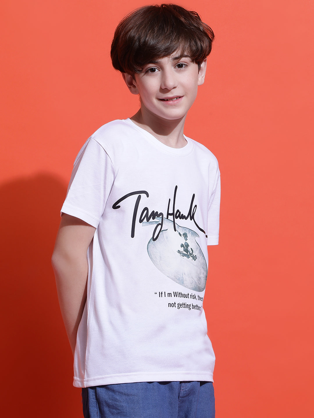 Lil Tomatoes Boys Cotton T-shirt-White