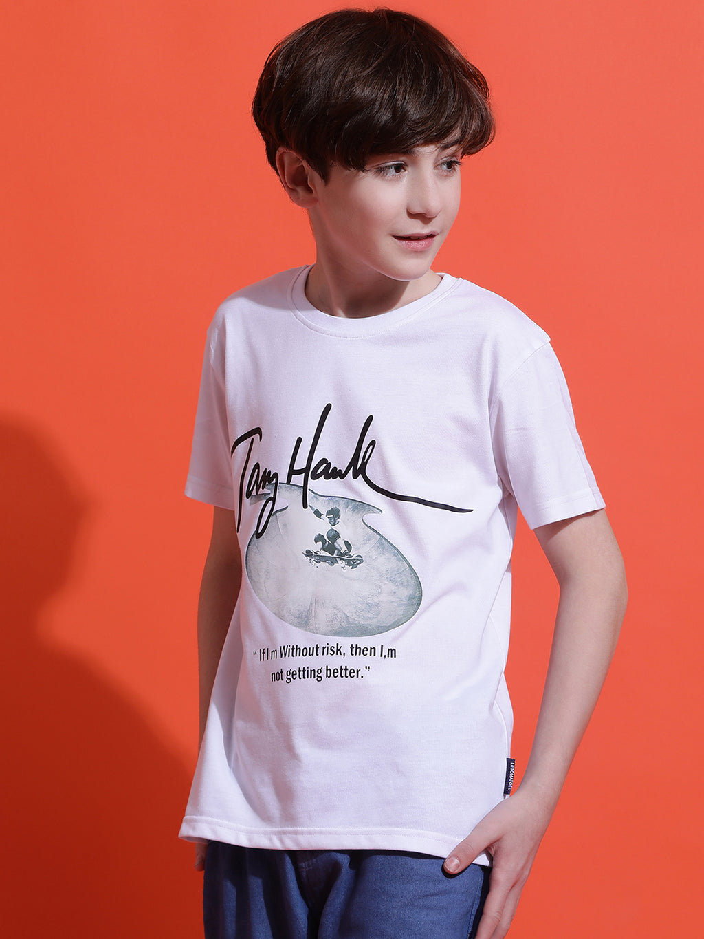 Lil Tomatoes Boys Cotton T-shirt-White