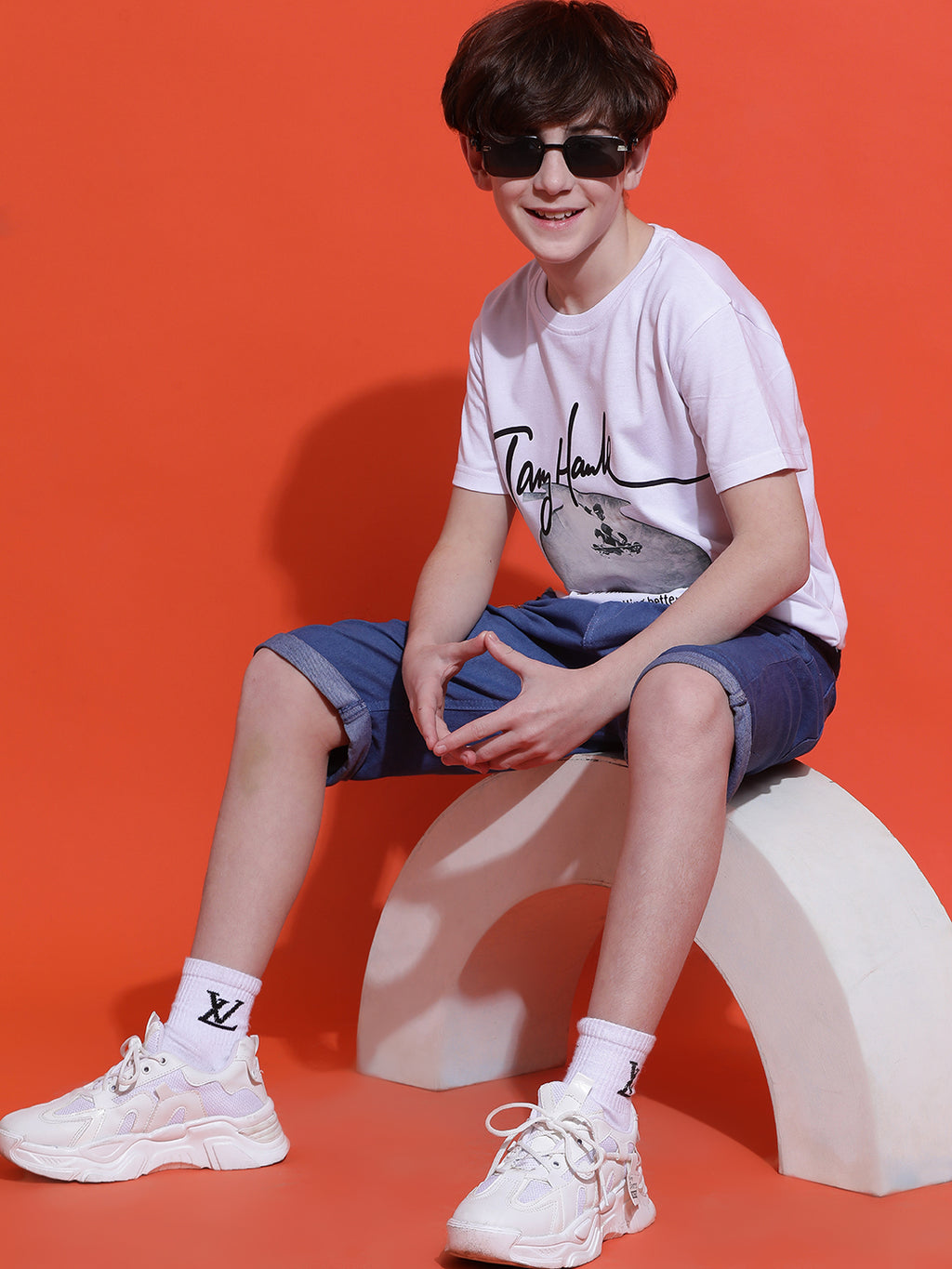 Lil Tomatoes Boys Cotton T-shirt-White
