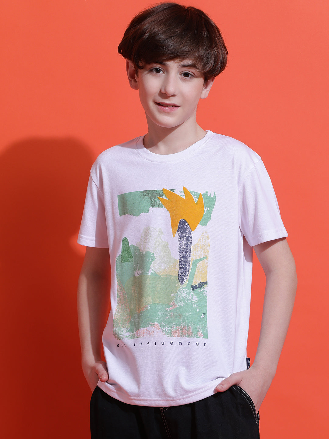 Lil Tomatoes Boys Cotton T-shirt-White