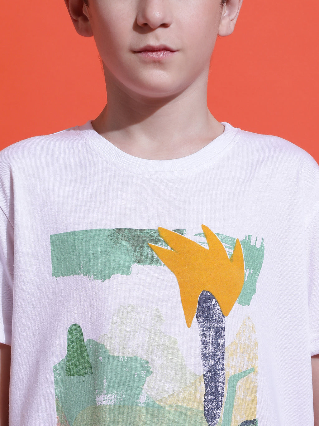 Lil Tomatoes Boys Cotton T-shirt-White