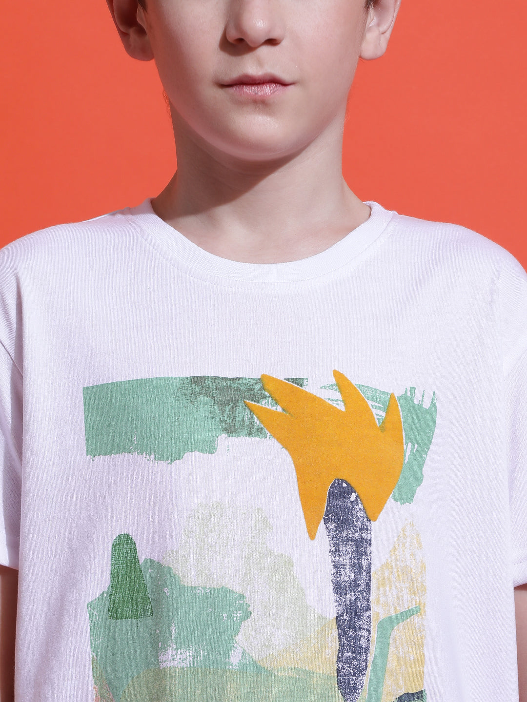 Lil Tomatoes Boys Cotton T-shirt-White