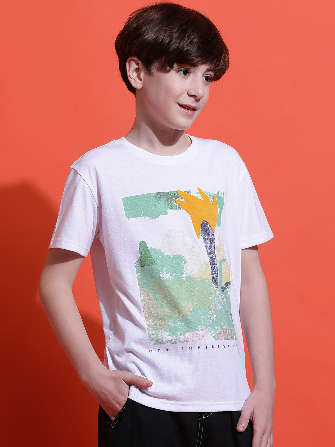 Lil Tomatoes Boys Cotton T-shirt-White