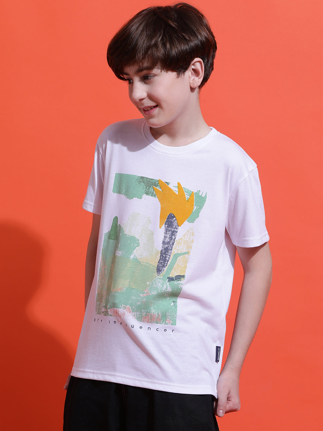 Lil Tomatoes Boys Cotton T-shirt-White