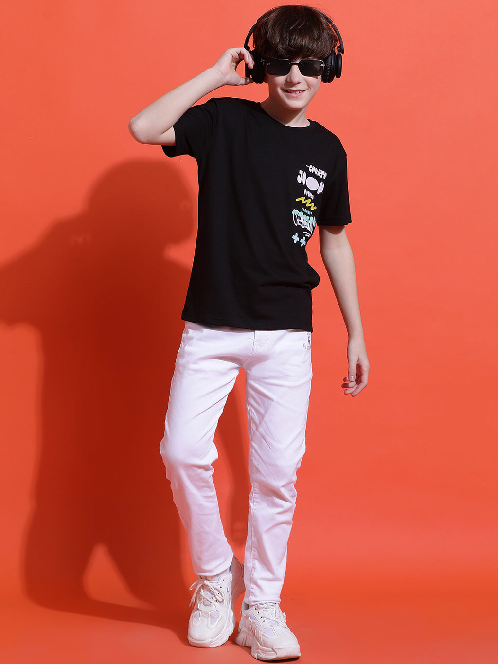Lil Tomatoes Boys Cotton T-shirt-Black
