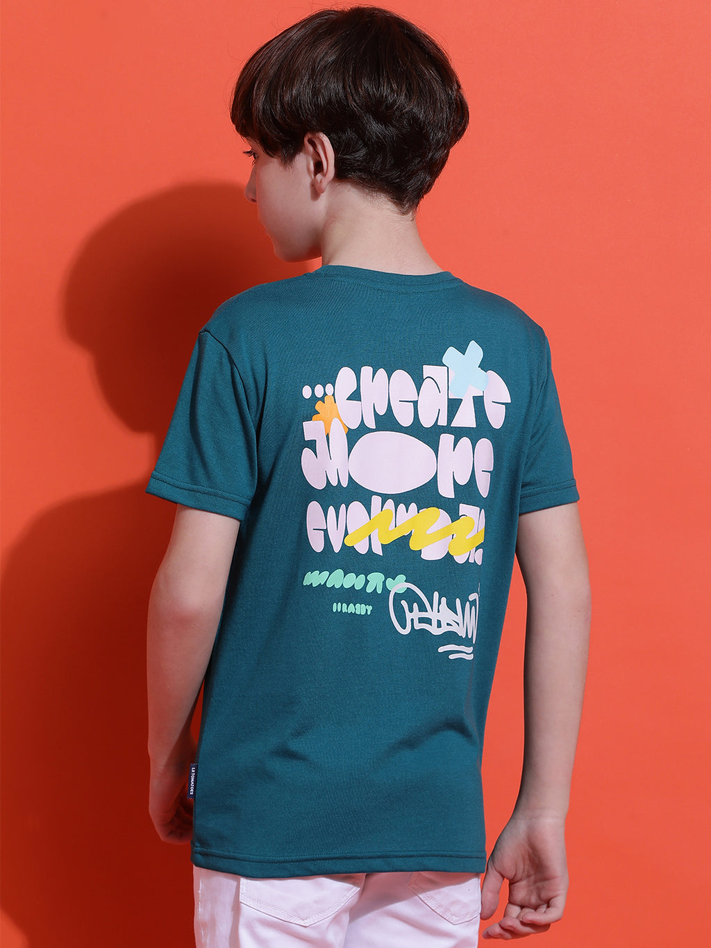 Lil Tomatoes Boys Cotton T-shirt-Teal