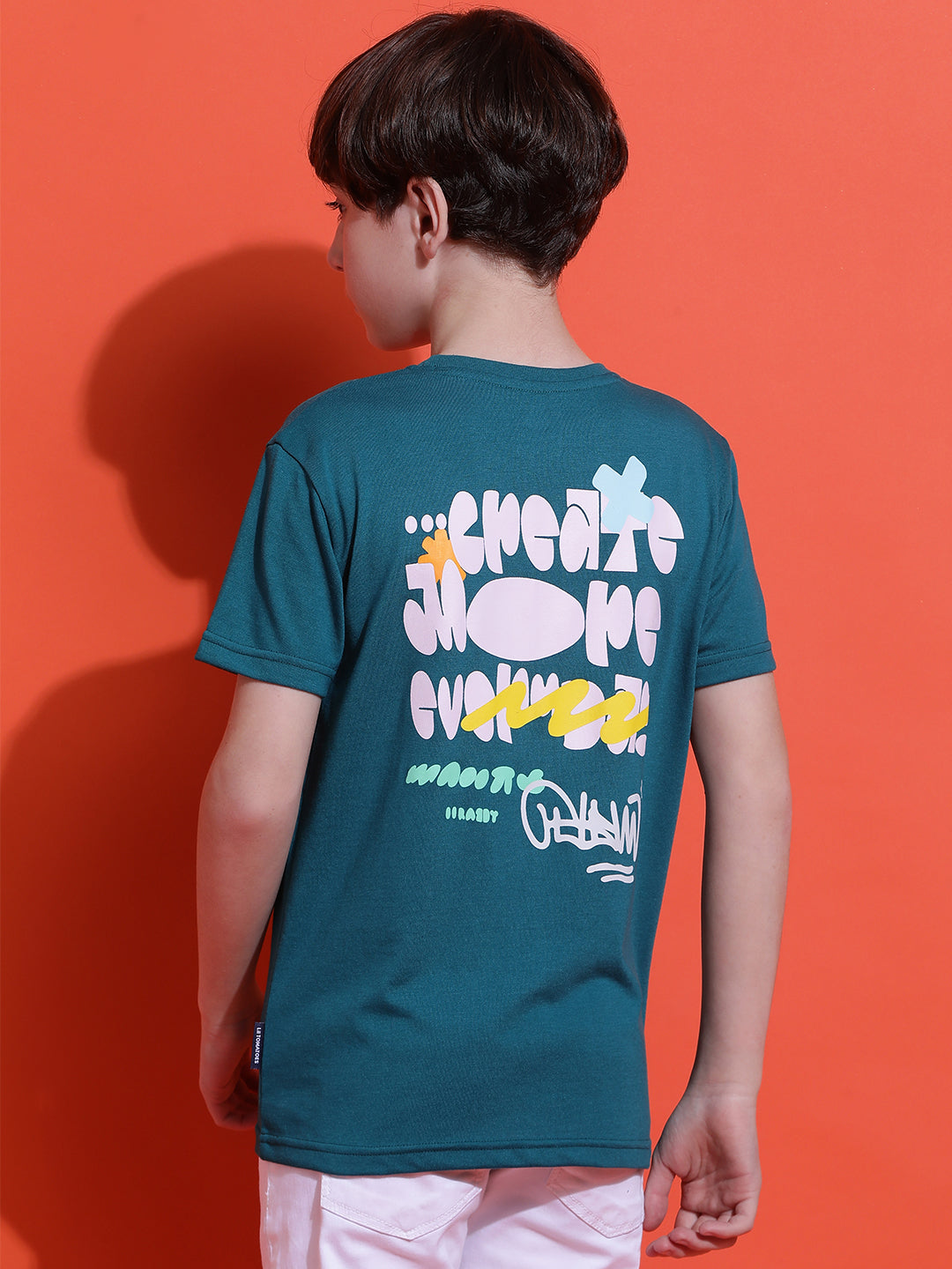 Lil Tomatoes Boys Cotton T-shirt-Teal