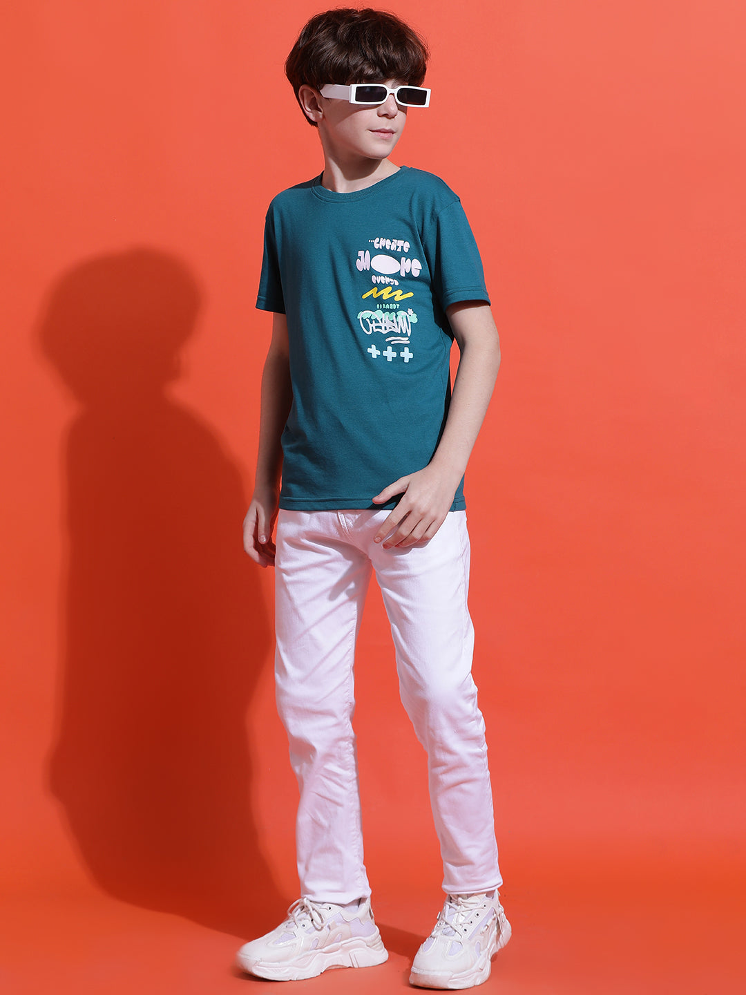 Lil Tomatoes Boys Cotton T-shirt-Teal