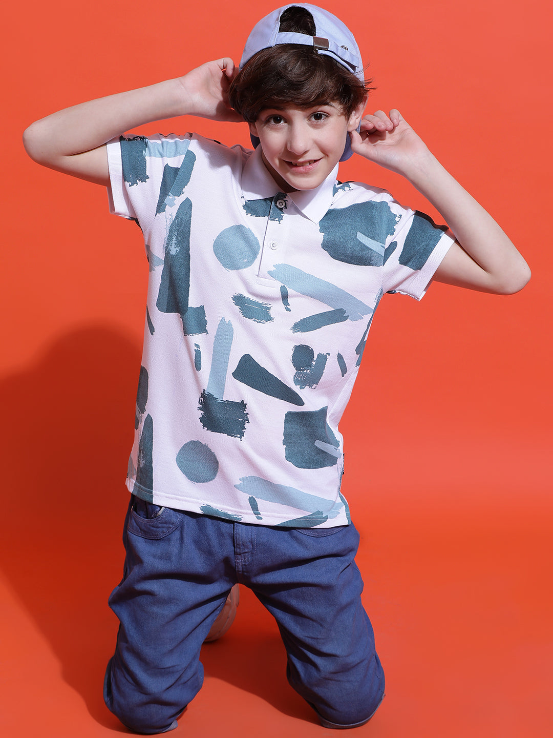 Lil Tomatoes Boys Cotton Polo T-shirt-White