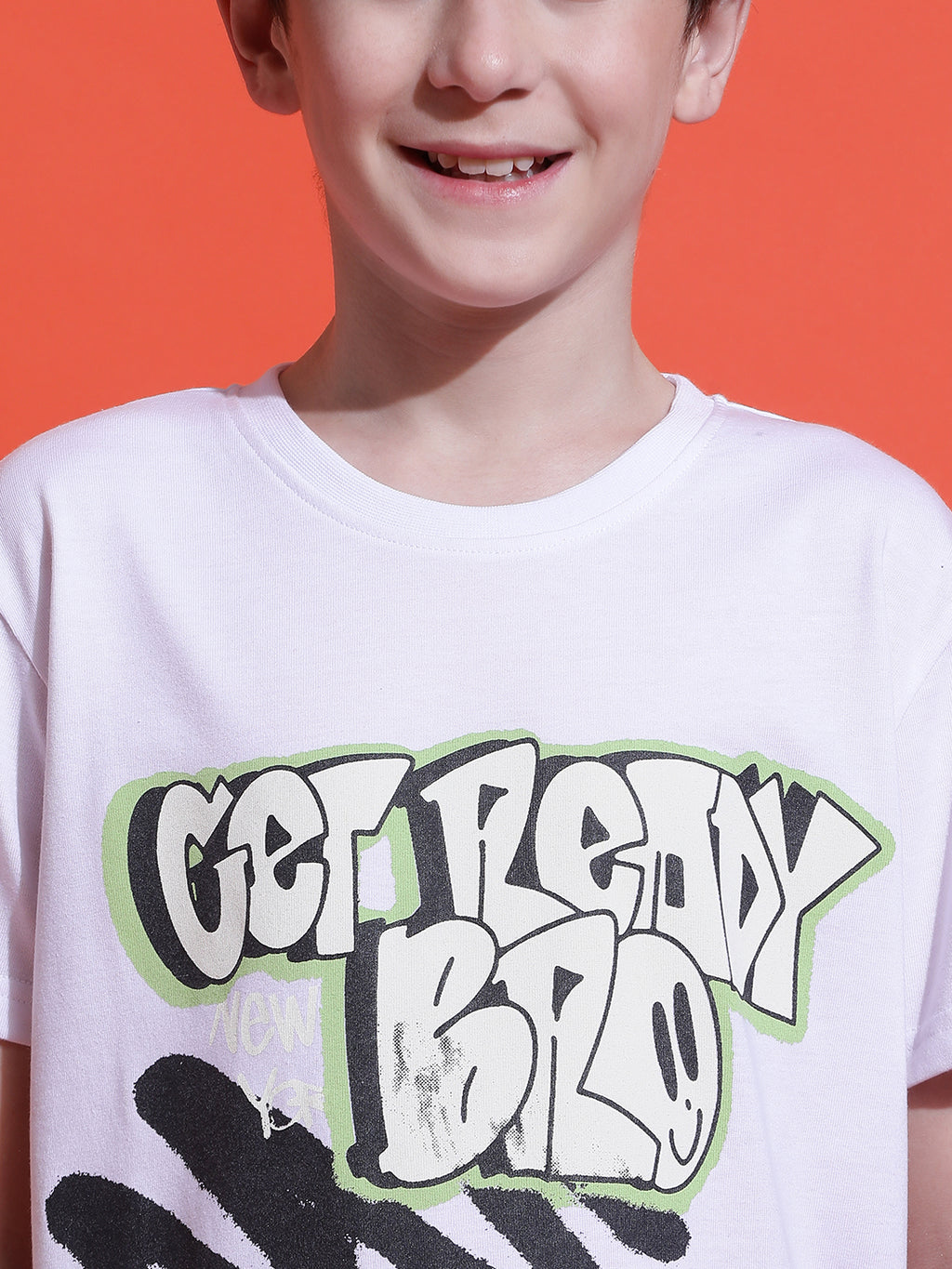 Lil Tomatoes Boys Cotton T-shirt-White