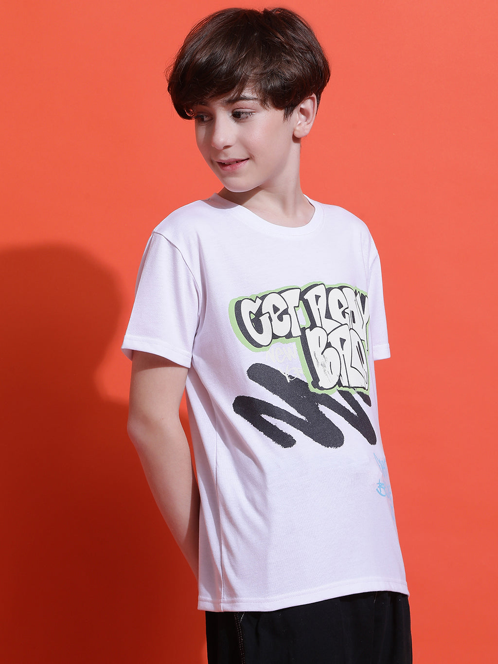 Lil Tomatoes Boys Cotton T-shirt-White