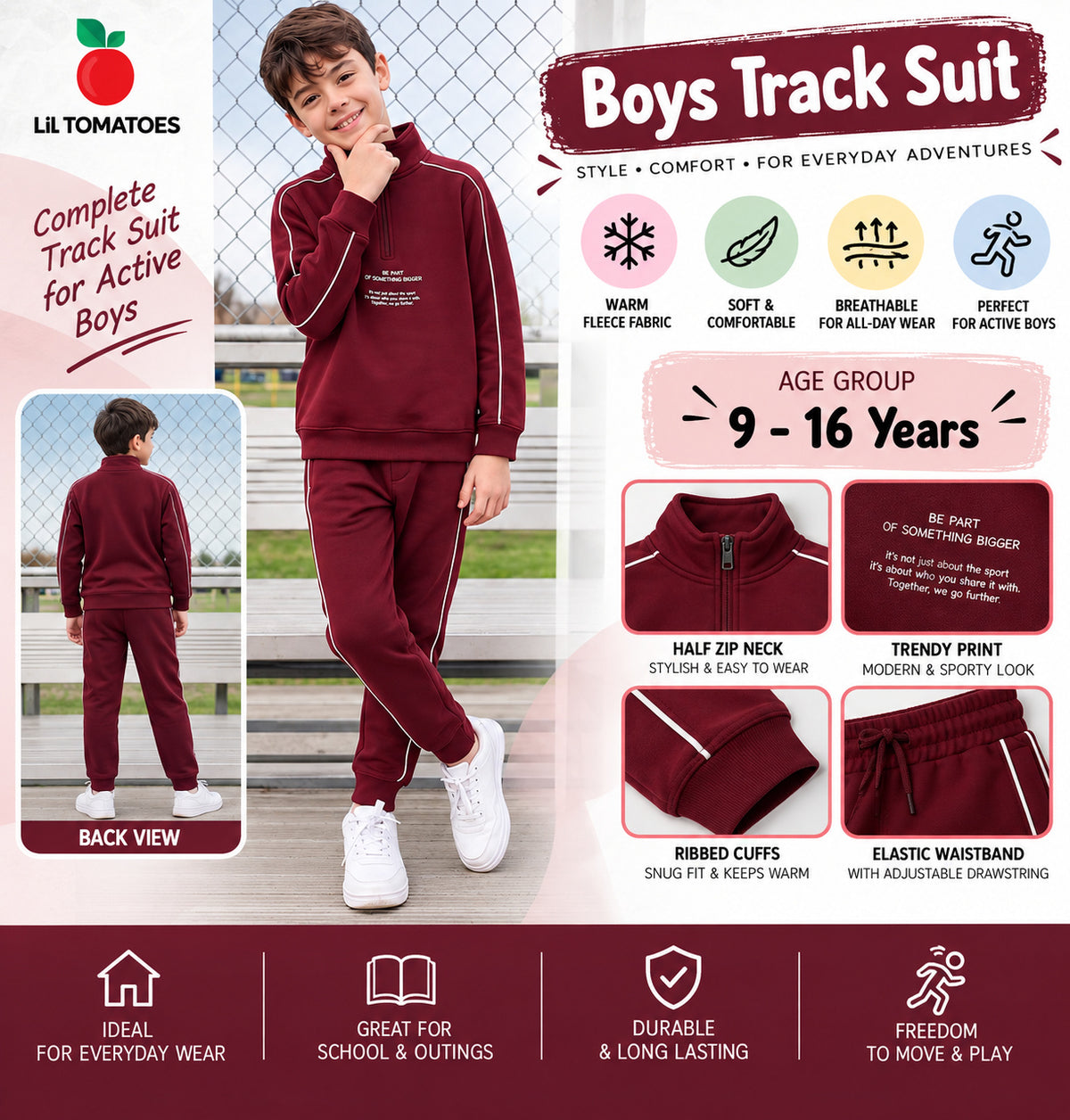 Lil Tomatoes Boys Cotton Fleece Track Suits