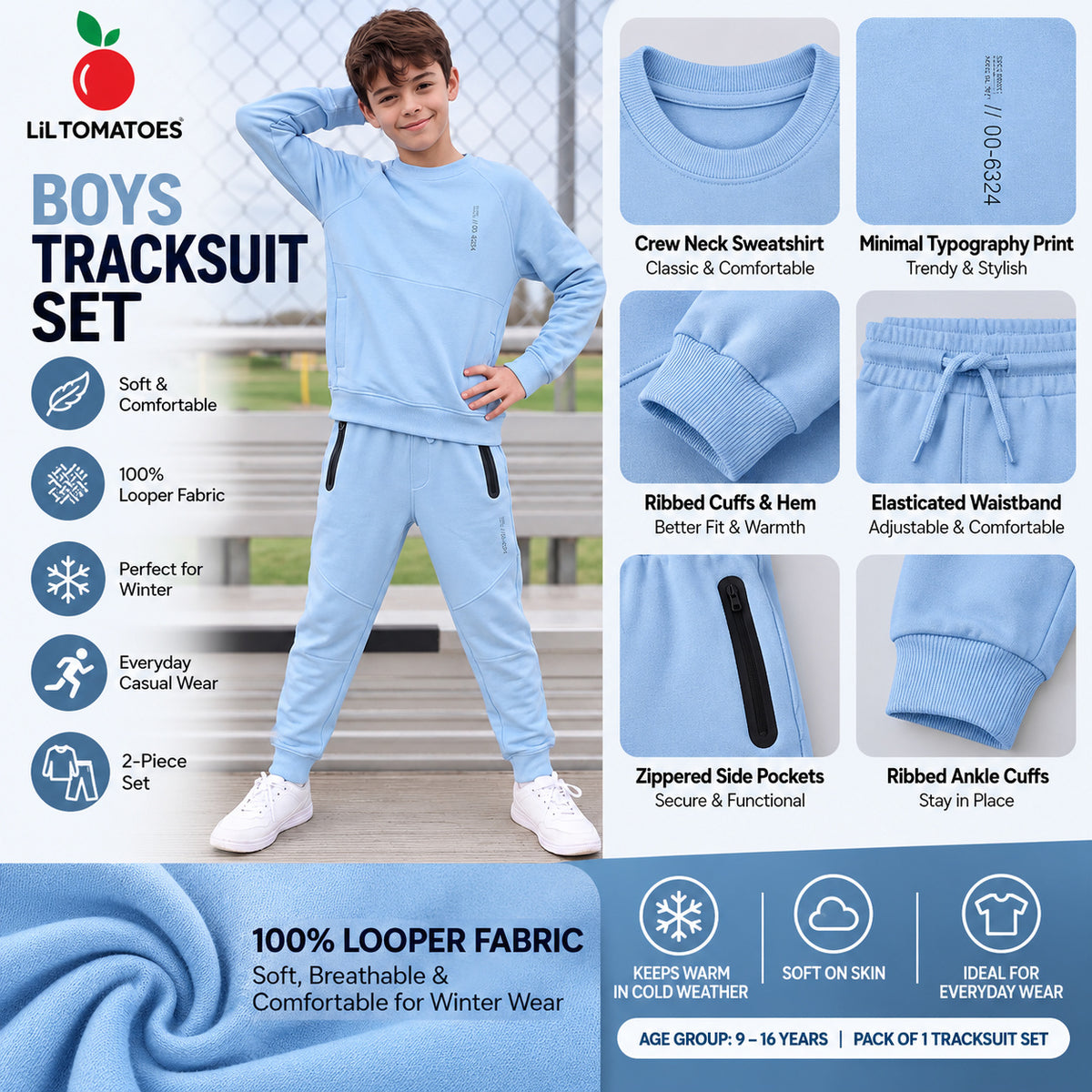 Lil Tomatoes Boys Cotton Looper Track Suits