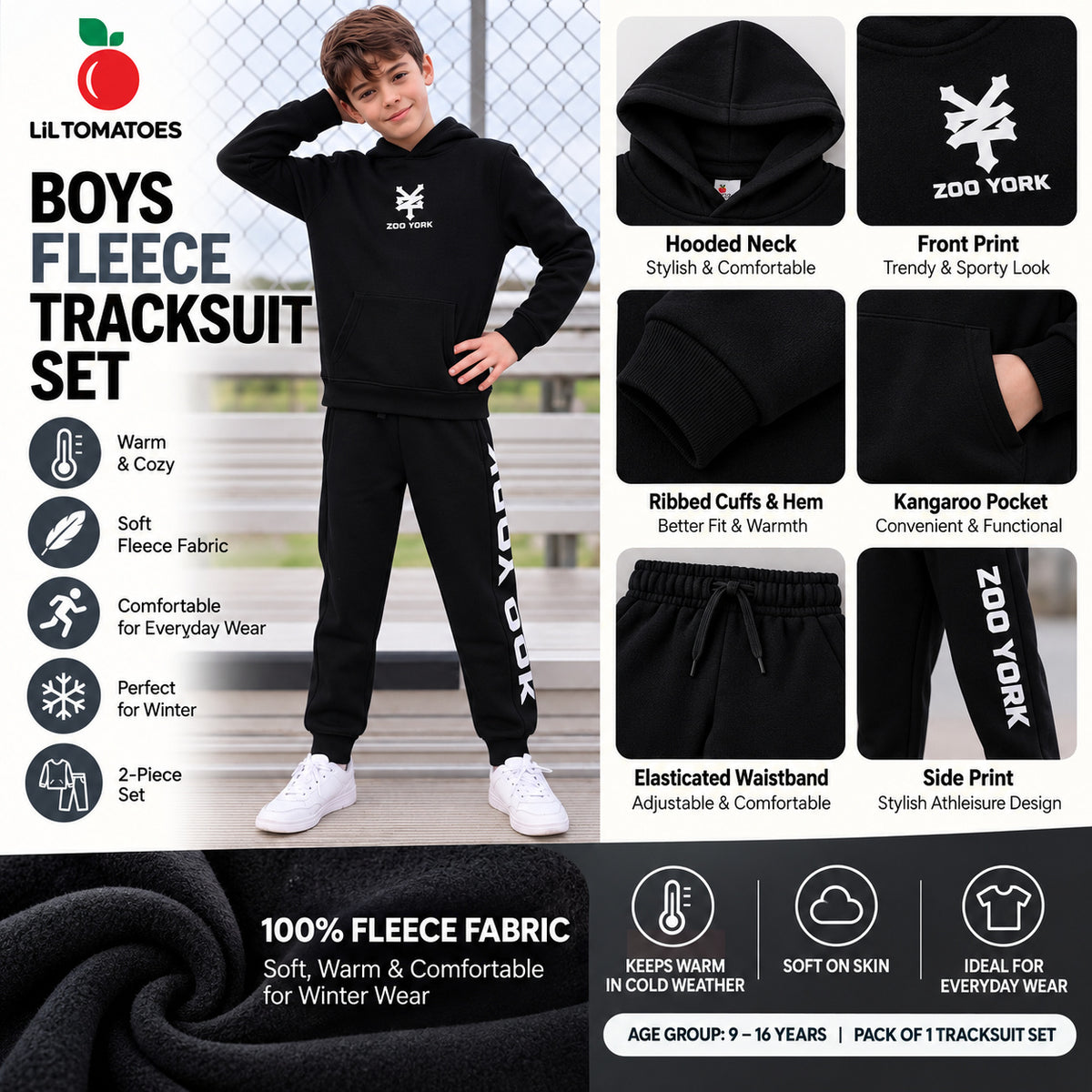 Lil Tomatoes Boys Cotton Fleece Track Suits