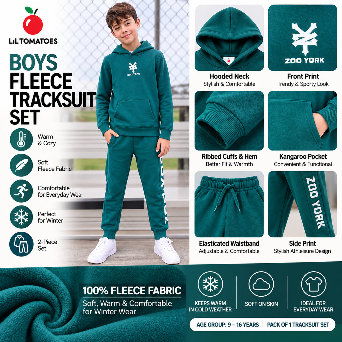 Lil Tomatoes Boys Cotton Fleece Track Suits