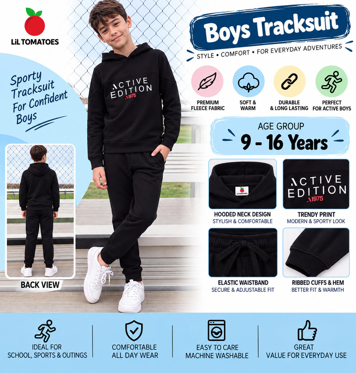 Lil Tomatoes Boys Cotton Fleece Track Suits
