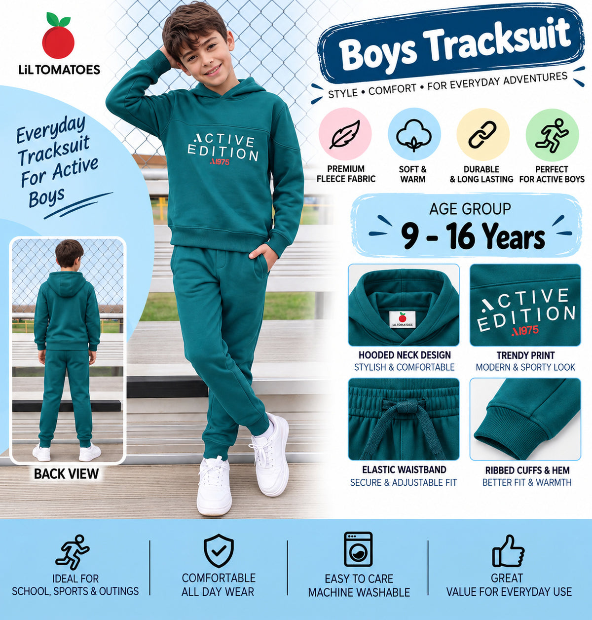 Lil Tomatoes Boys Cotton Fleece Track Suits
