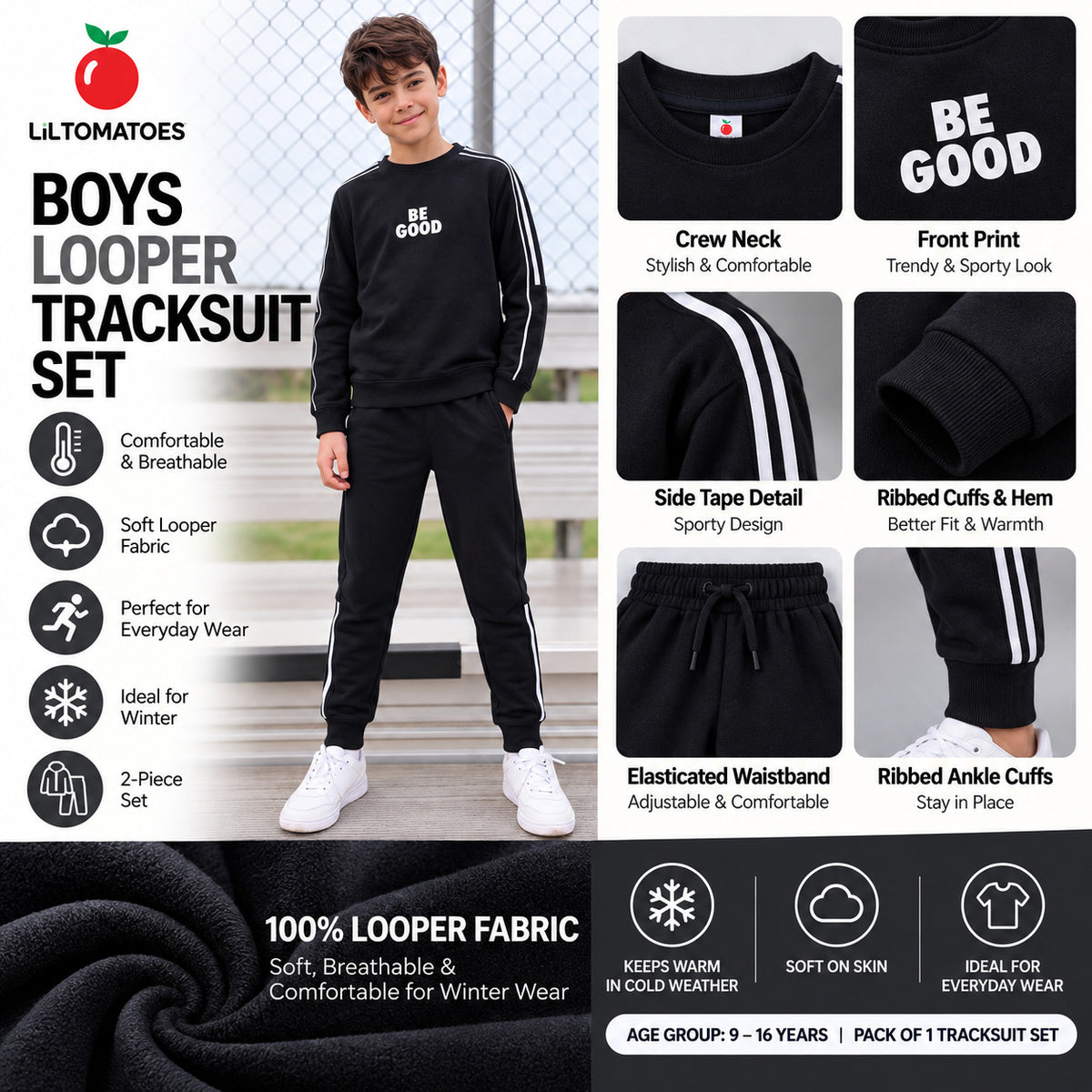 Lil Tomatoes Boys Cotton Looper Track Suits