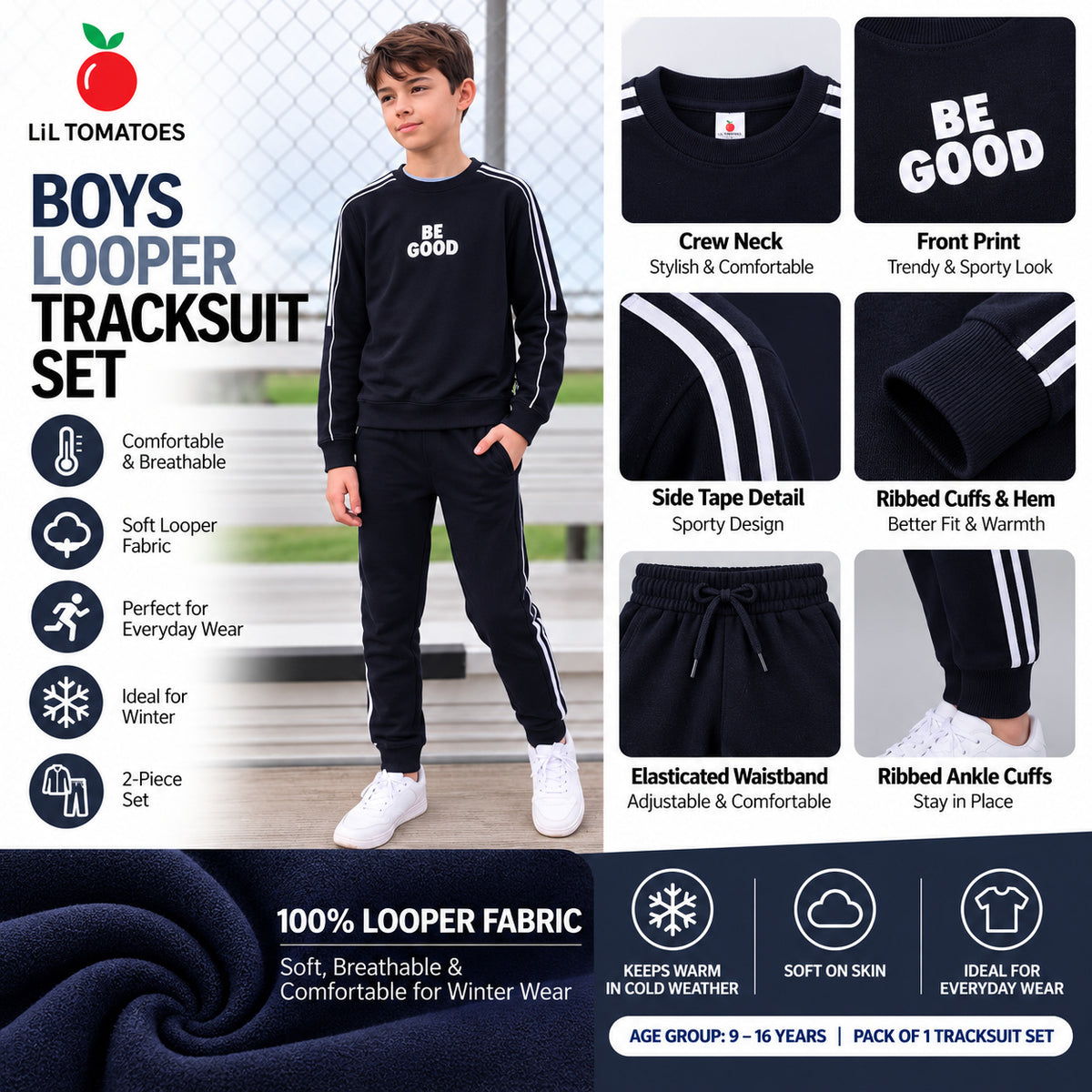 Lil Tomatoes Boys Cotton Looper Track Suits