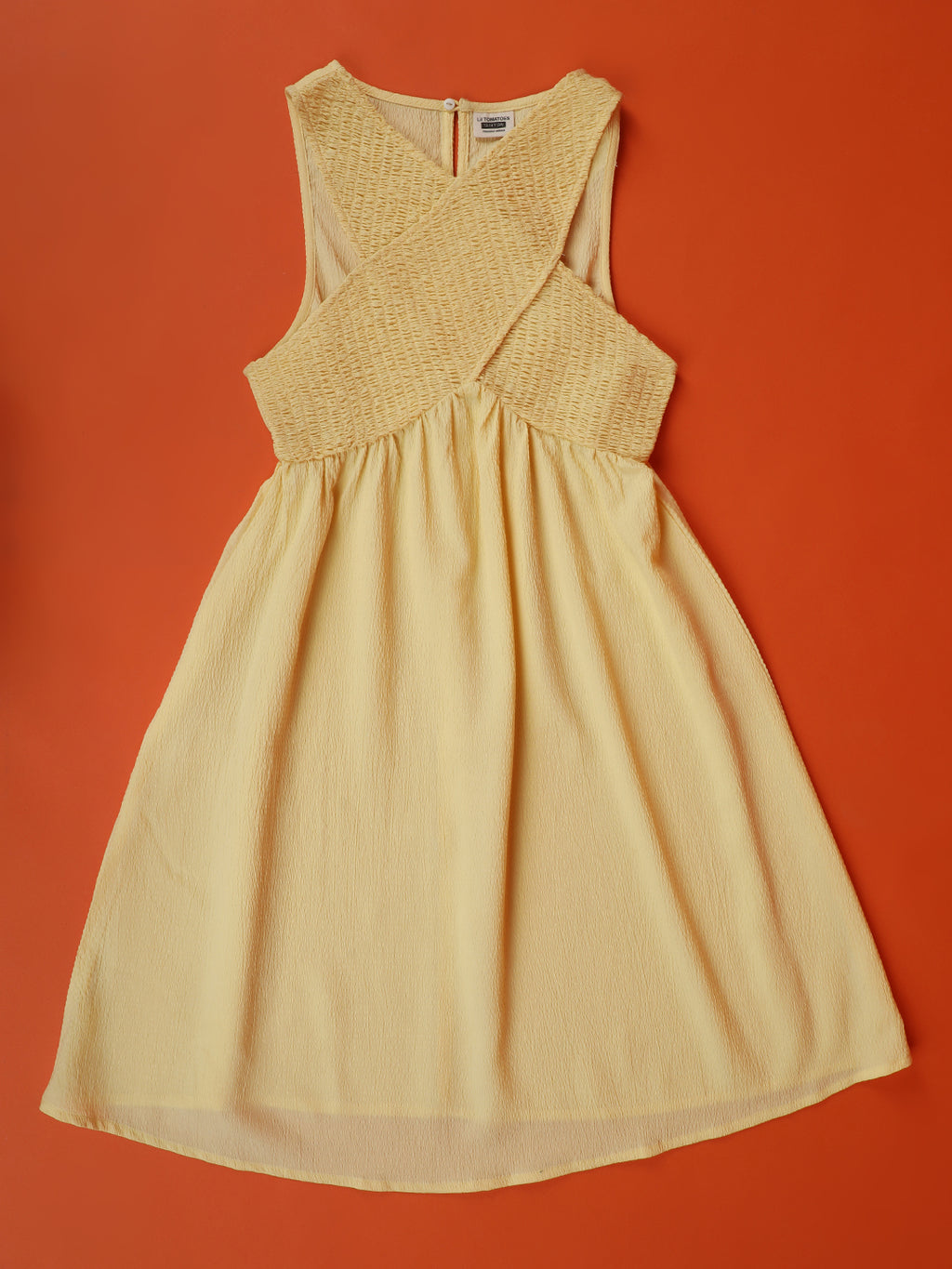 Lil Tomatoes Girls Cotton Dress-Lemon