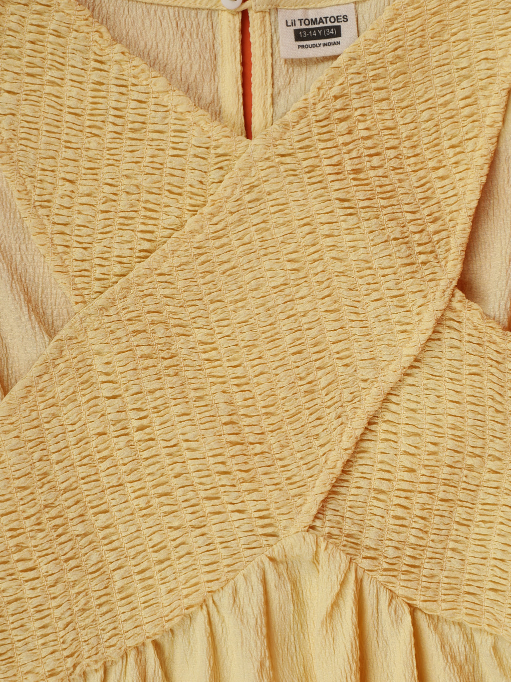 Lil Tomatoes Girls Cotton Dress-Lemon