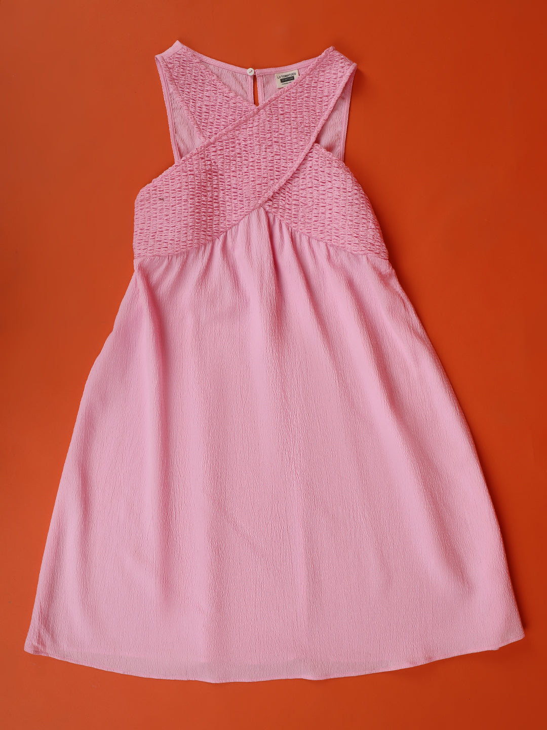 Lil Tomatoes Girls Cotton Dress-Pink