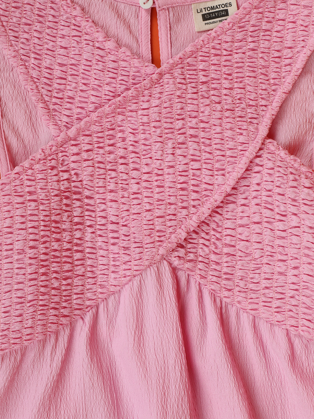 Lil Tomatoes Girls Cotton Dress-Pink