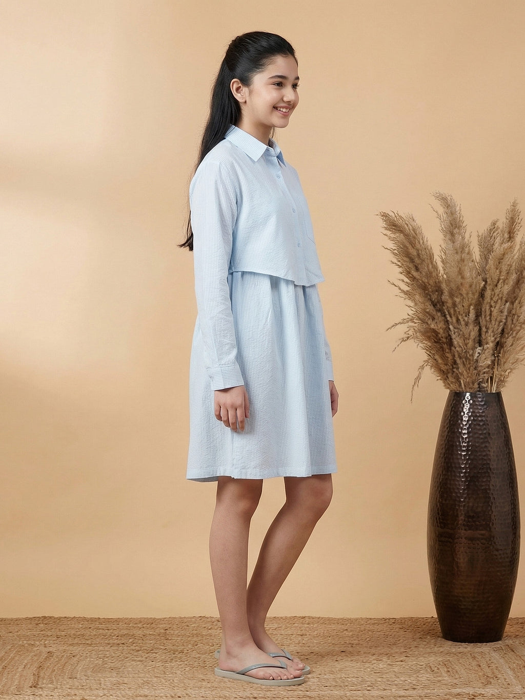 Lil Tomatoes Girls Cotton Woven Shirt Dress