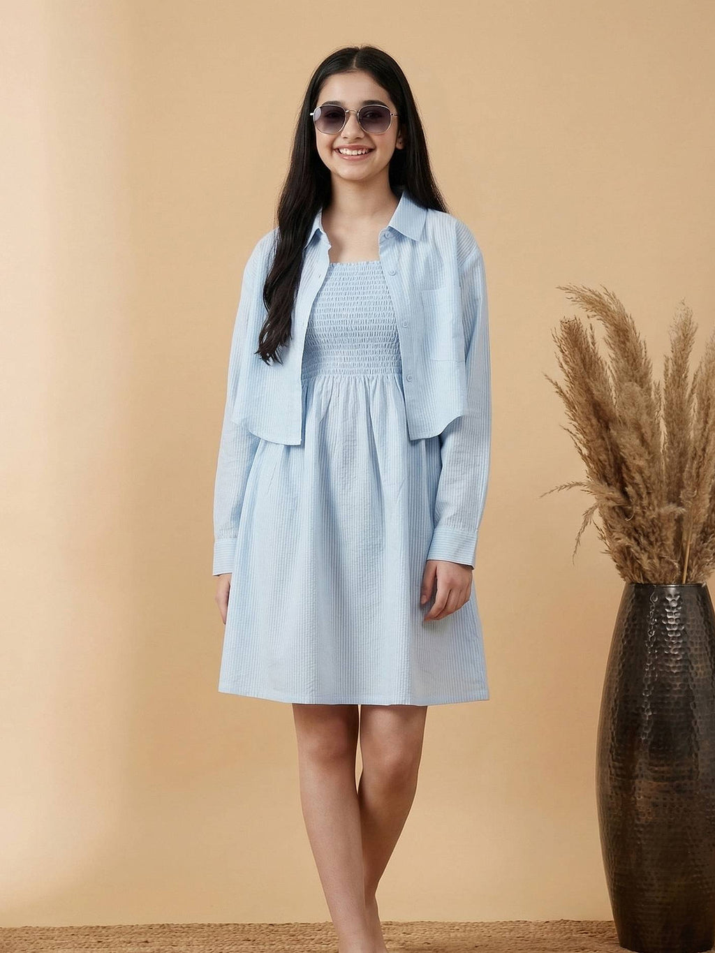 Lil Tomatoes Girls Cotton Woven Shirt Dress