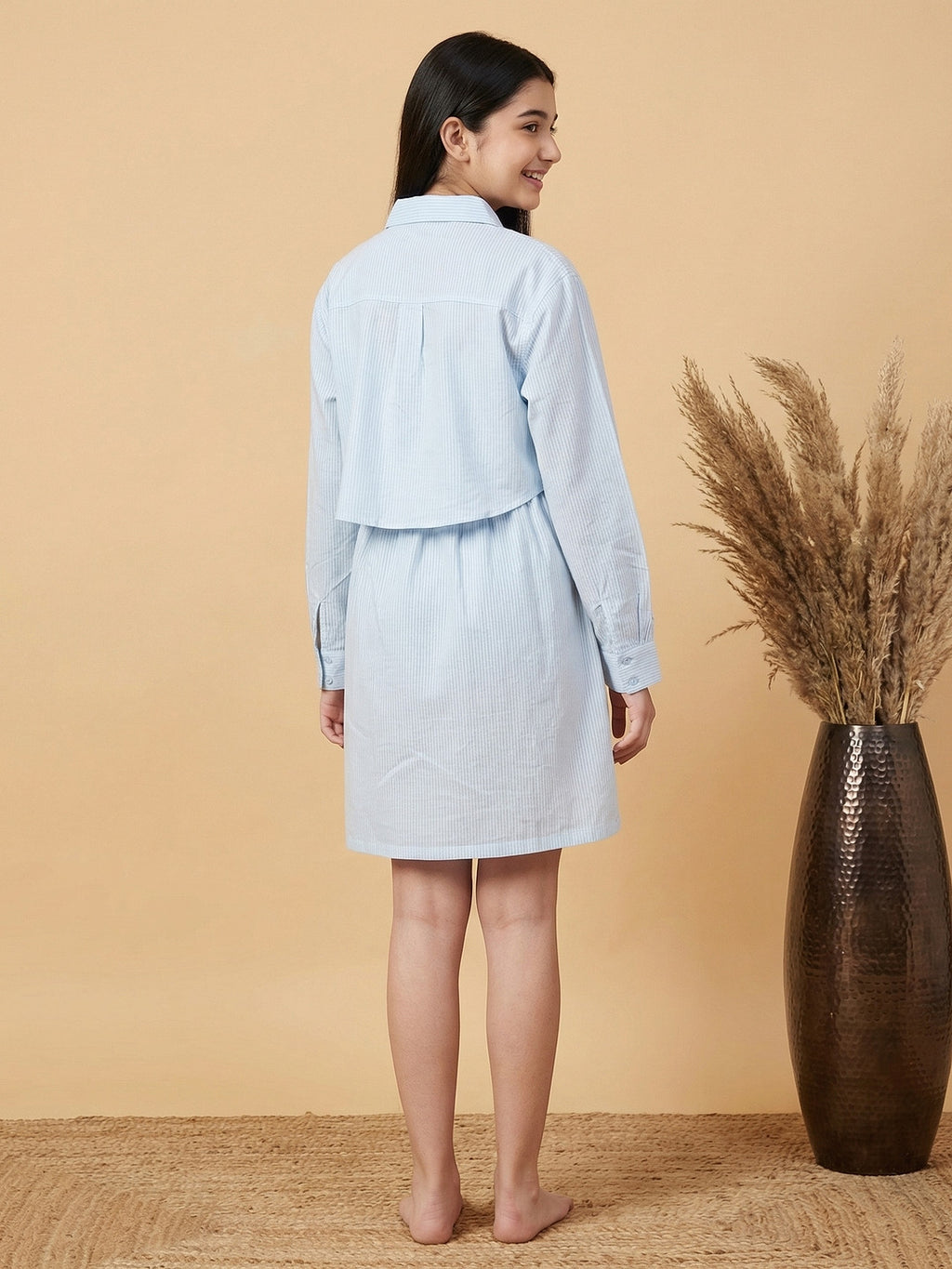 Lil Tomatoes Girls Cotton Woven Shirt Dress