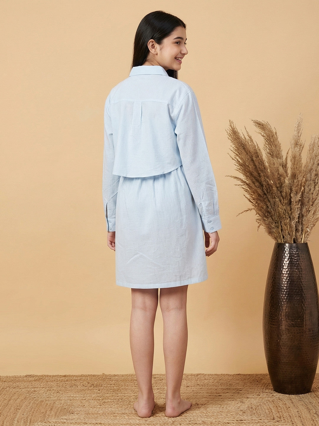 Lil Tomatoes Girls Cotton Woven Shirt Dress