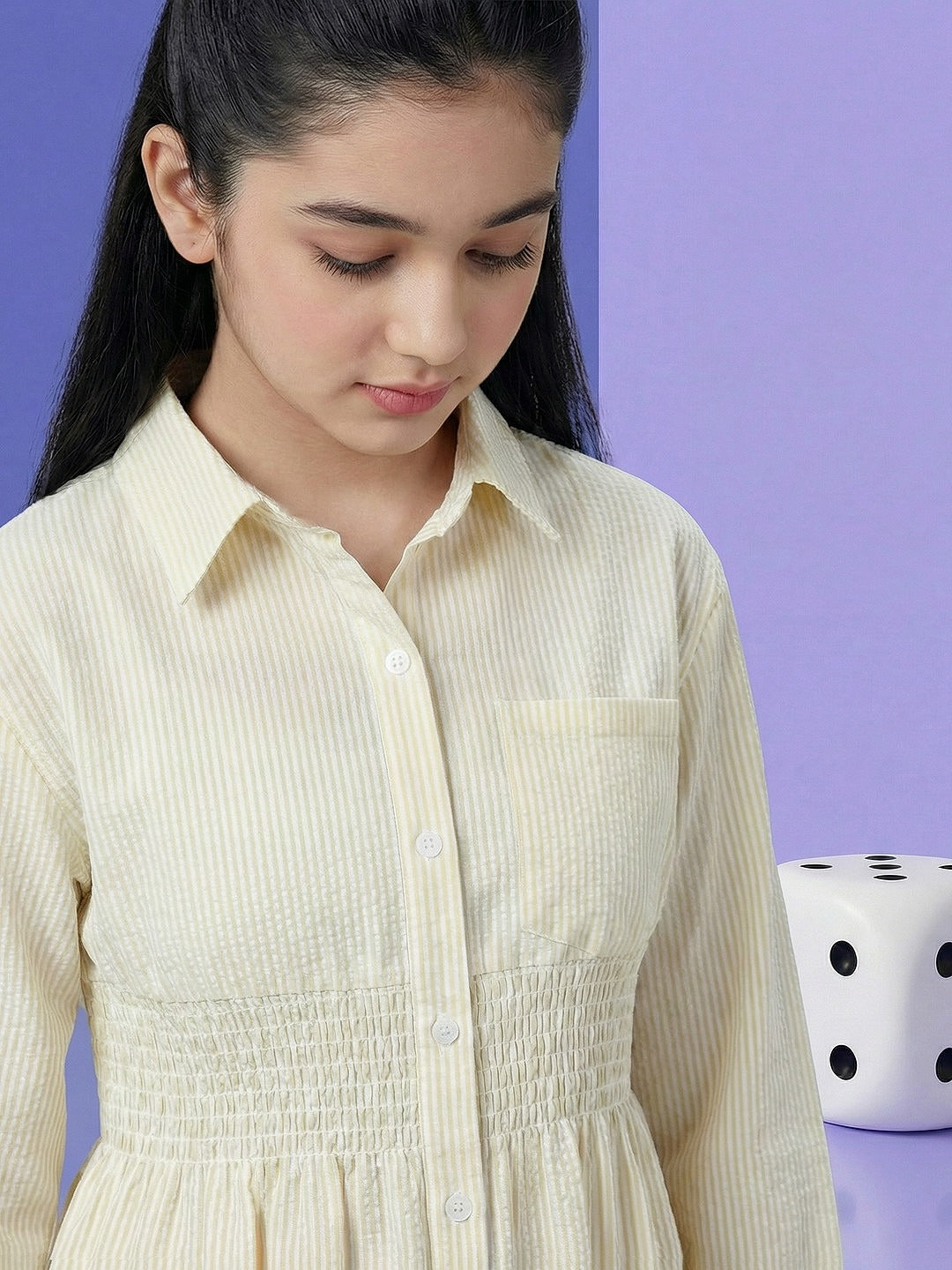 Lil Tomatoes Girls Cotton Woven Shirt Dress