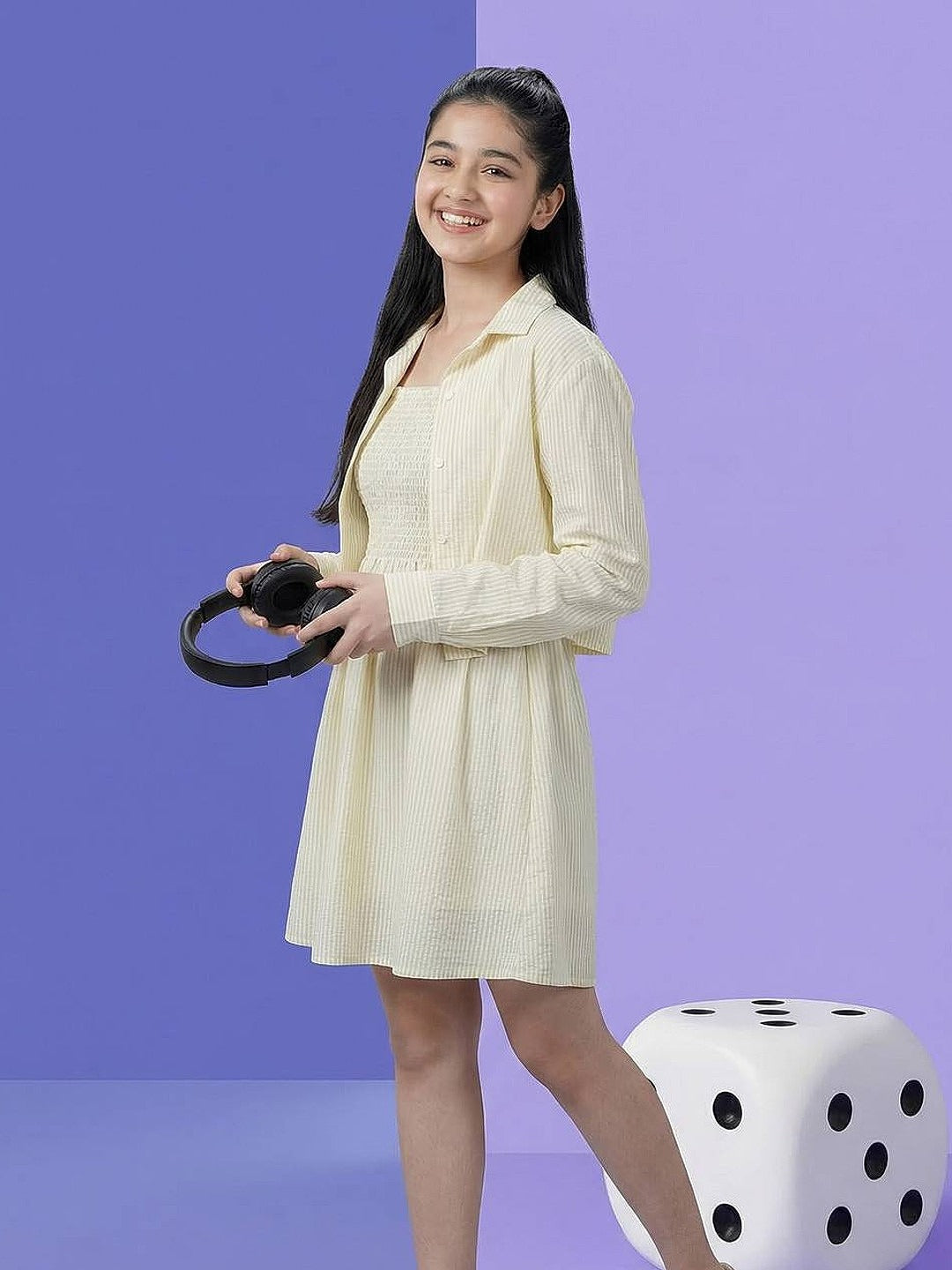 Lil Tomatoes Girls Cotton Woven Shirt Dress