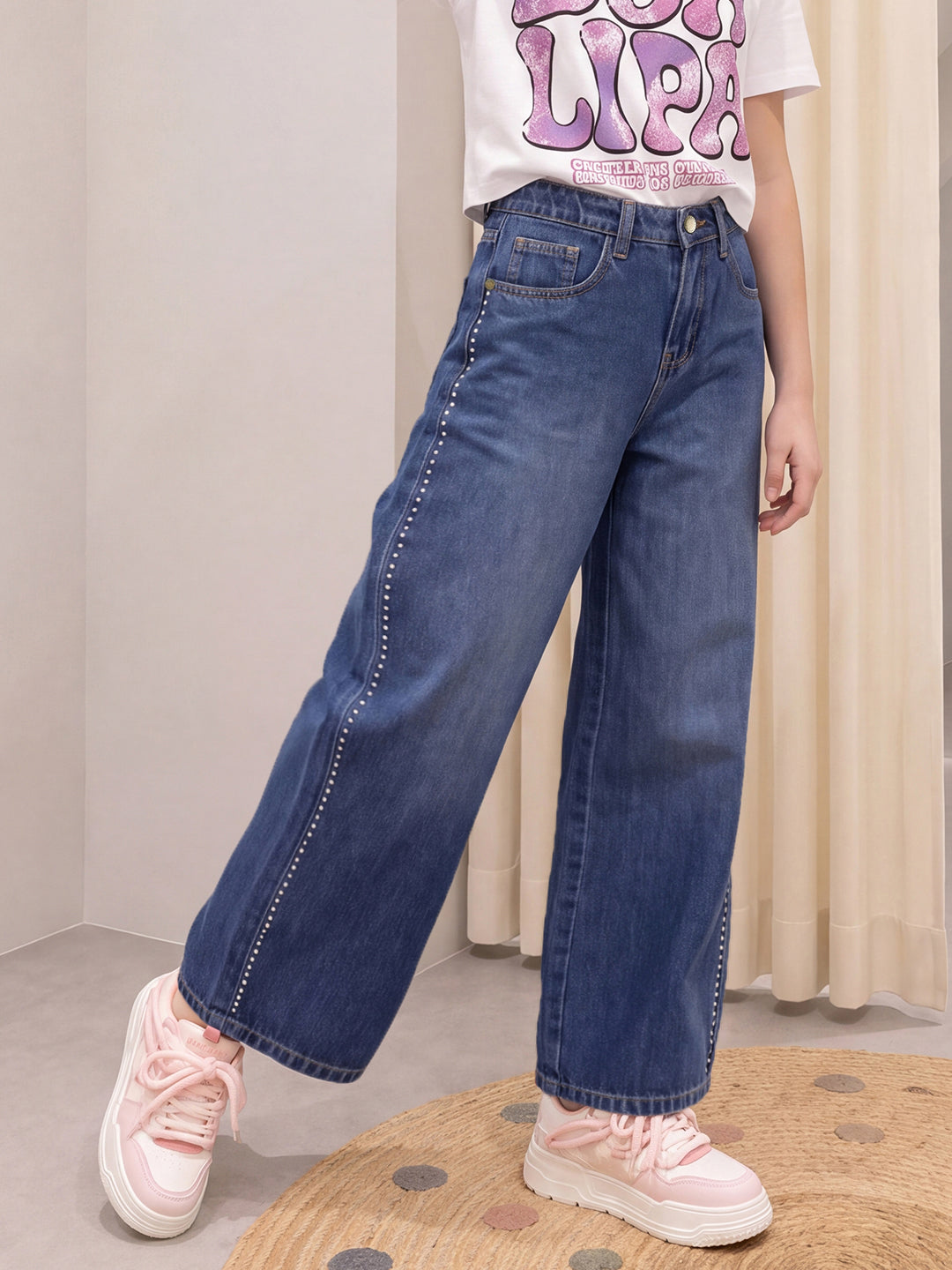 Lil Tomatoes Girls Wide Leg Denim Jeans