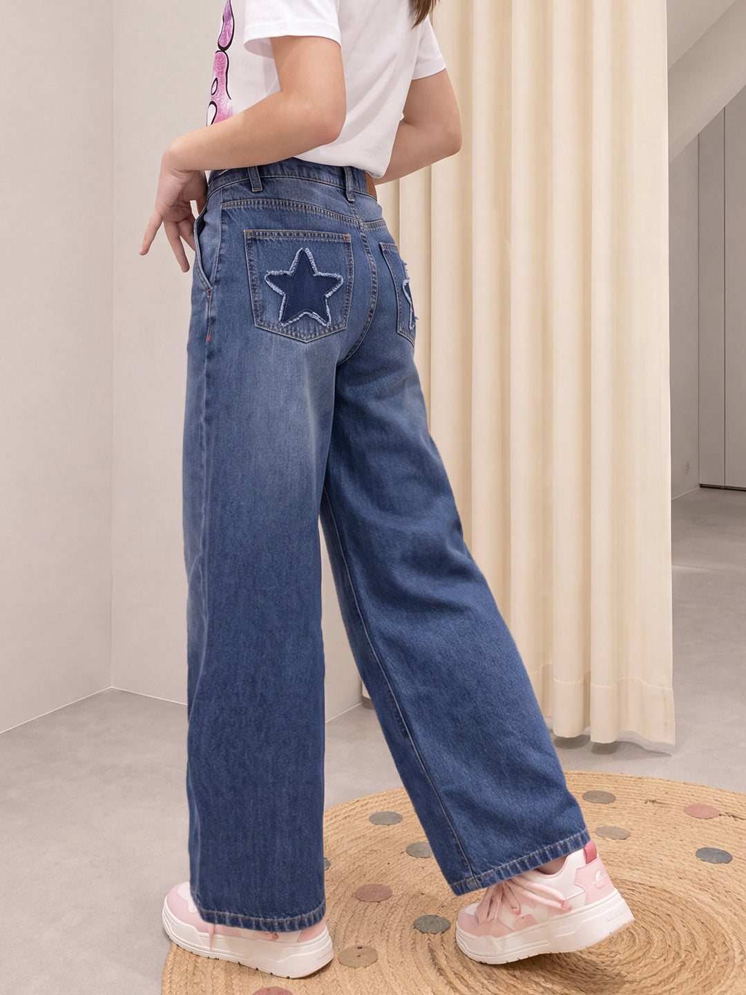 Lil Tomatoes Girls Wide Leg Denim Jeans